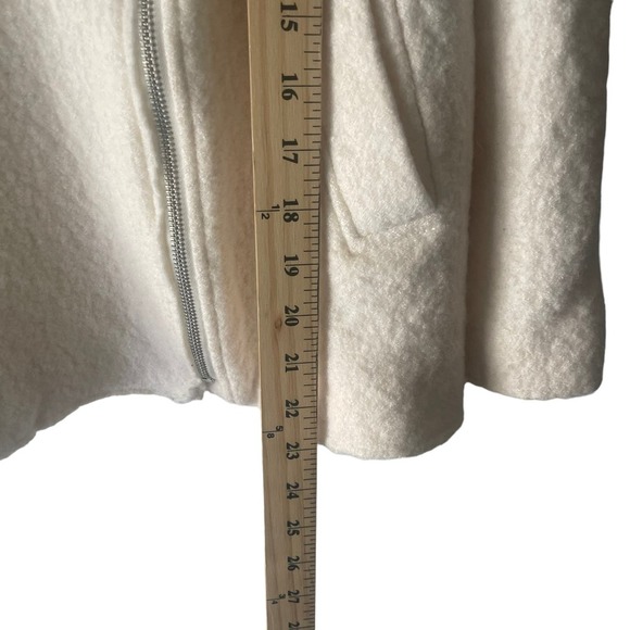 Zara Trafaluc Size Small Cream Tweed Wool Blend Diagonal Zip Jacket - Picture 9 of 9